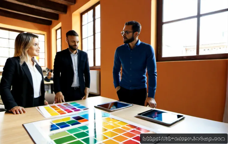 퍼포먼스 마케팅에서의 비즈니스 모델 혁신 - Photorealistic modern Italian business workshop in a sunlit Milan co-working studio, diverse marketi...